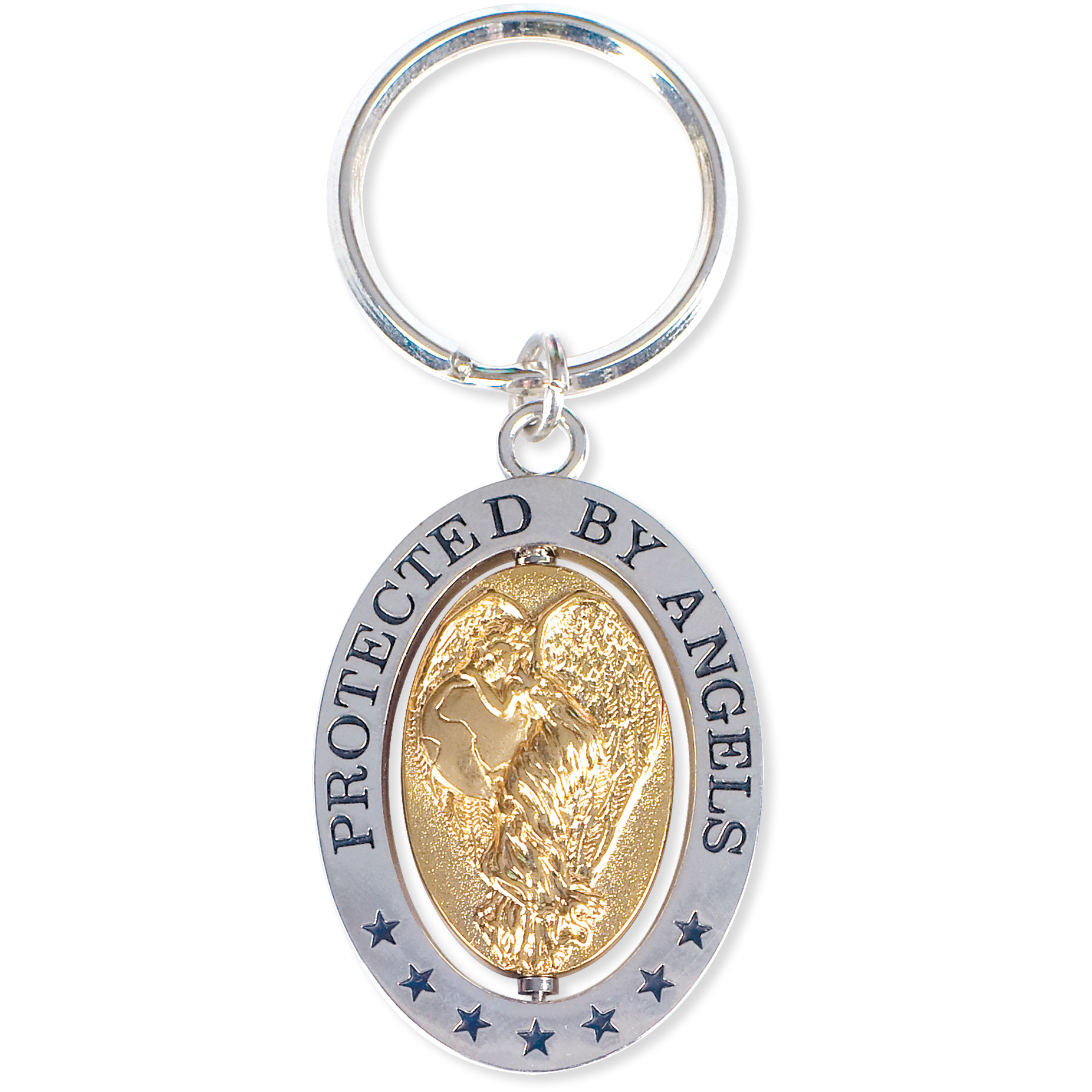 protected by angels key chain