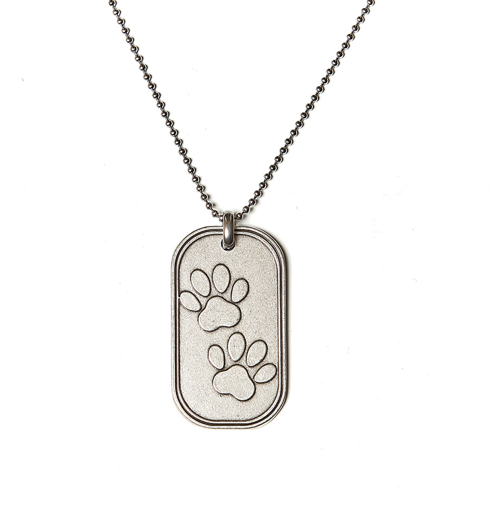 bella ryann silver dogtags pawprint necklace