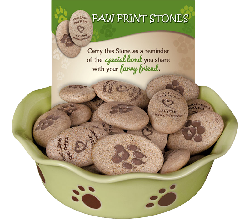 paw print stones
