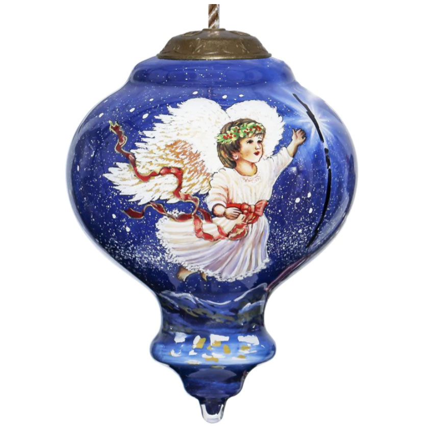 inner beauty blue angel christmas ornament