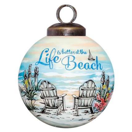 inner beauty life is better at the beach christmas ornament
