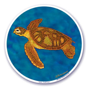 mandala sea turtle sticker